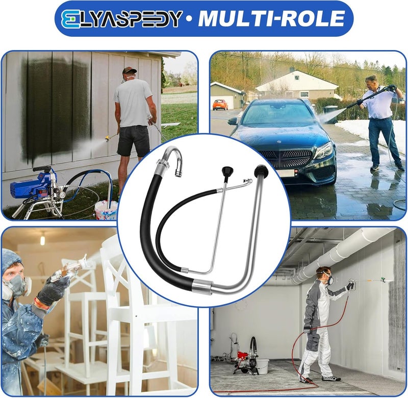 Elyaspedy 2025 New Stainless Steel Suction Hose and Reflux Line Sets,Compatible With Graco 390 395 490 495 595 And Tongshan T300 500 Airless Spraying/Line Painting Machine,Airless Paint Sprayer Accessories - Image 5